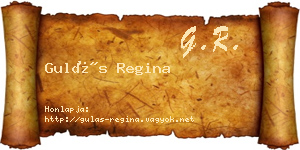 Gulás Regina névjegykártya